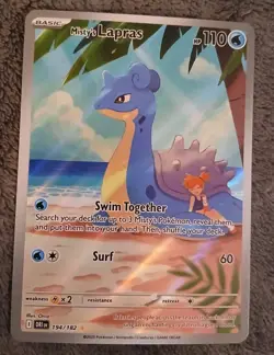 POKEMON TCG Misty's Lapras 194/182 ILLUSTRATION RARE Destined Rivals **MINT** - Image 1
