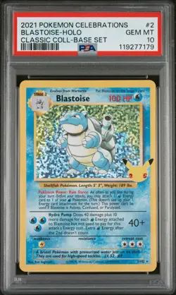 2021 POKEMON CELEBRATIONS CLASSIC COLL #2 BLASTOISE-HOLO PSA 10 - Image 1