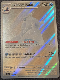 MISPRINT ERROR Pokemon Crabominable 149/142 Sv07 Stellar Crown Illustration Rare - Image 1