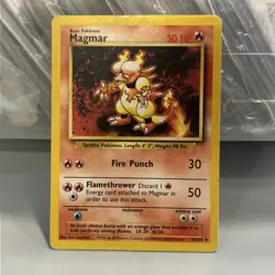 Pokemon TCG Magmar Base Set 36/102 Regular Unlimited Uncommon - Image 1