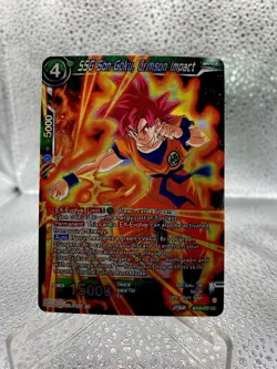 Dragon Ball Super TCG SSG Son Goku Crimson Impact BT19-077 UC Foil Anime Card - Image 1