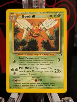 Pokemon Beedrill 18/75 Neo Discovery Unlimited WOTC LP - Image 1
