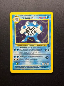 Pokemon TCG Poliwrath Base Set 2 - 15/130 Holo Unlimited Holo Rare Vintage 1999 - Image 1