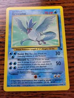 LP! Pokemon TCG Articuno Fossil 17/62 Non-Holo Unlimited Rare 1999 WOTC - Image 1