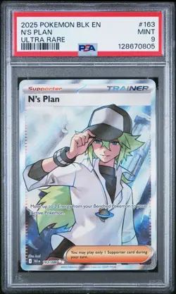 2025 Pokemon SV: BLK EN-Black Bolt #163/086 N's Plan PSA 9 - Image 1
