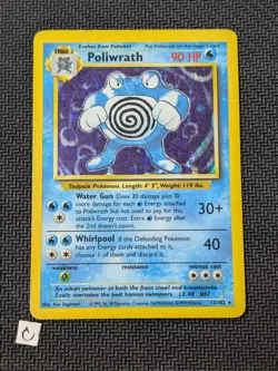 Poliwrath 13/102 - Base Set Unlimited Holo Rare WOTC Pokemon TCG MP - Image 1