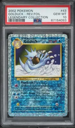 2002 #43 Golduck-Reverse Foil PSA 10 Legendary Collection Pokemon 36 POP - Image 1