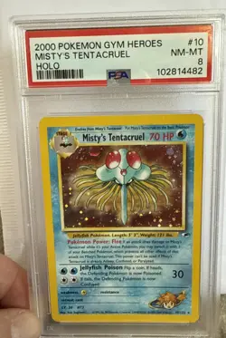 2000 POKEMON GYM HEROES HOLO #10 MISTY'S TENTACRUEL PSA 8 - Image 1