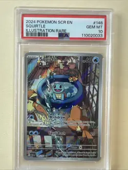 Pokemon Stellar Crown 2024 Squirtle Illustration Rare PSA 10 - Image 1