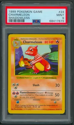 Pokemon Base Set Shadowless Charmeleon 24/102 PSA 9 - Image 1