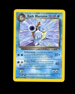 2000 Pokemon TEAM ROCKET DARK BLASTOISE 4/110 RARE! NON-HOLO BASE LP - MP - Image 1