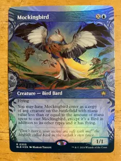 Magic Mockingbird (Showcase) 305 Bloomburrow Foil Card Marvel Lord Rings Creed - Image 1