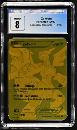 Zekrom 115 Full Art Secret Rare CGC 8 115/113 Legendary Treasures Gold Pokemon - Image 1