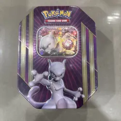 POKEMON 2016 XY Triple Power Mewtwo EX Factory Sealed Collector Tin TCG Booster - Image 1