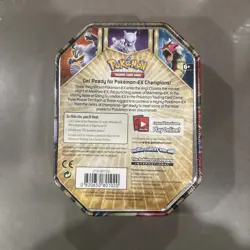 POKEMON 2016 XY Triple Power Mewtwo EX Factory Sealed Collector Tin TCG Booster - Image 3