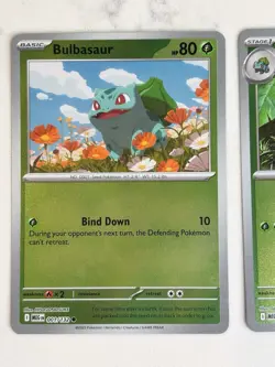 Bulbasaur 001/132 and Ivysaur 002/132 Mega Evolution Reverse Holo Pokemon Cards - Image 2