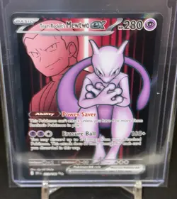 Pokemon Team Rocket's Mewtwo ex - 213/182 Full Art Destined Rivals NM Near Mint - Image 1
