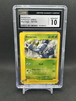 CGC 10 Heracross 64/144 Non Holo Skyridge Pokemon 2003 LOW POP - Image 1