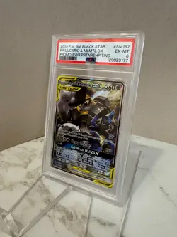 2019 POKEMON SM BLACK STAR PROMO, SM192 FULL ART/LUCARIO & MELMETAL GX PSA 6 - Image 3
