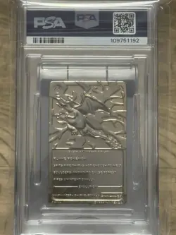 1999 Burger King Pokemon Pokeball Charizard Gold Card #06 PSA 7 - Image 3