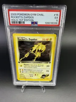2000 Pokemon Gym Challenge Rocket's Zapdos Holo 15/132 PSA 5 - Image 1