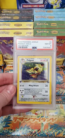 Pokemon 1999 1st Edition Jungle Pidgeot Holo ? 8/64 PSA 8 Near Mint-Mint! - Image 1