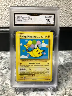2016 POKEMON XY EVOLUTIONS FLYING PIKACHU GMA GEM MT 10 #5339732 - Image 1