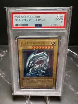 PSA 2 2002 Blue Eyes White Dragon SDK-001 Unlimited Ultra Rare Holo Yu-Gi-Oh! - Image 1