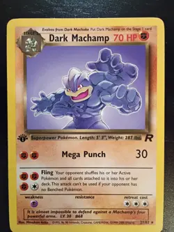 Dark Machamp 27/82 1st Edition - Team Rocket *NM* Non Holo Pokemon Card - Image 1