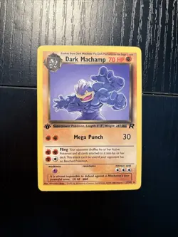 DARK MACHAMP 27/82 Team Rocket 1st EDITION non-holo rare Pokemon TCG card NM - Image 2