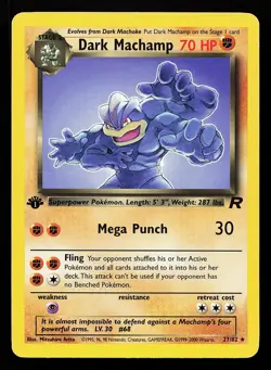Dark Machamp 27/82 Rare 1st Edition Team Rocket Pokemon Card - Image 1