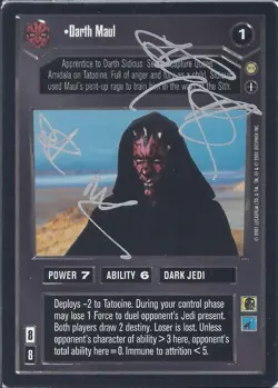 Star Wars CCG - Ray Park (Darth Maul) - signed card - incl. charcter name - Image 1
