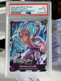 PSA 10 One Piece Monkey D. Luffy Bandai Card Game Fest 23-24 P-041 English - Image 1