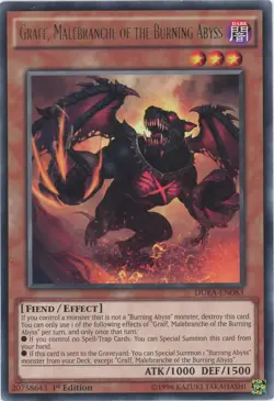 Yugioh Graff ,Malebranche Of The Burning Abyss DUEA-EN084 Rare 1st Edition LP - Image 1