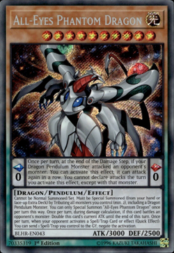 All-Eyes Phantom Dragon - Secret Rare 1st Edition BLHR-EN012 - LP - YuGiOh - Image 1