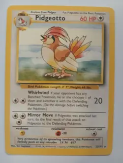 Pidgeotto 22/102 Base Set Rare Non-Holo Vintage Pokemon TCG Card - Image 1