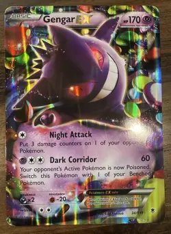 Gengar EX 34/119 Phantom Forces Rare Holo Jumbo Pokemon Card HP170 - Image 3