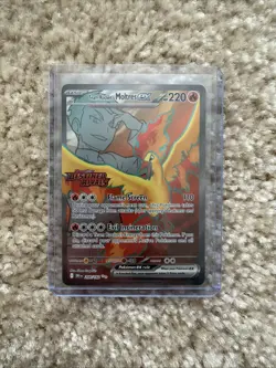 Team Rocket’s Moltres Ex 208/182 - Destined Rivals Pokemon Full Art - NM STAMPED - Image 3