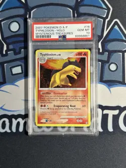 2007 POKEMON D&P TYPHLOSION HOLO MYSTERIOUS TREASURES #16 PSA GEM MT 10 💎Pop 11 - Image 1