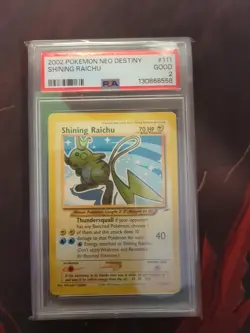 Pokemon Shining Raichu Neo Destiny Unlimited Secret Rare Holo #111 PSA 2 - Image 1