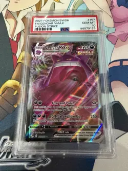 2021 POKEMON SWORD & SHIELD FUSION STRIKE #157 FULL ART/GENGAR VMAX PSA 10 - Image 1