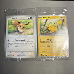 Pokemon TCG Eevee + Pikachu Pokemon Together Stamp Exclusive Sealed Promo - Image 1
