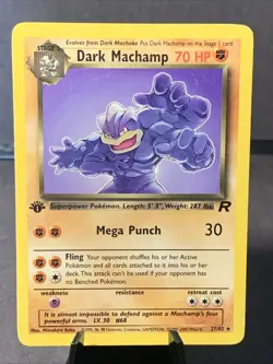 Pokemon TCG Dark Machamp First Edition Team Rocket #27/82 Non Holo Rare VTG WOTC - Image 1