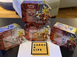 Pokemon Paradox Destinies Tin-Gouging Fire ex Tin w/5 Booster Packs New/Sealed - Image 3
