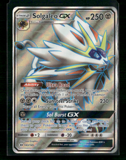 2017 Pokemon Solgaleo GX (Full Art) 143/149 SM Base Set Holo MP - Image 1