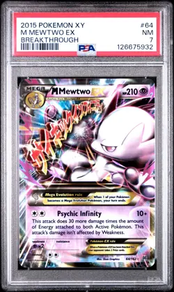 2015 Pokemon Xy Breakthrough M Mewtwo EX Breakthrough PSA 7 #64 - Image 1