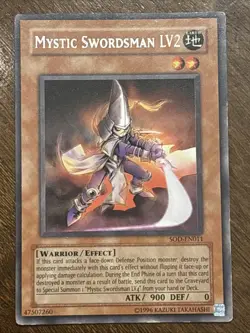 Mystic Swordsman LV2 SOD-EN011 Soul of the Duelist-Unlimited Edition Rare LP - Image 1