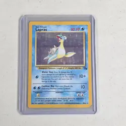 Lapras 10/62 Holo Rare Fossil Set Pokemon Card 1999 - MP - Image 1