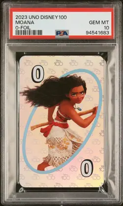 PSA 10 GEM MINT Moana Disney 100 Anniversary 0 Card Foil Trading Card Game 2023 - Image 1