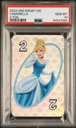 PSA 10 GEM MINT Cinderella Disney 100 Anniversary 2 Foil Trading Card Game 2023 - Image 1